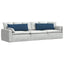 Sofapuder 2 pcs Blå 120 x 40 cm Stof