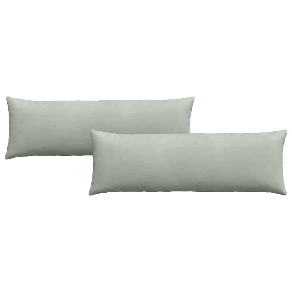 Sofapuder 2 pcs Lysegrå 120 x 40 cm Velourstof