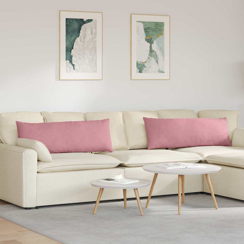 Sofapuder 2 pcs Lyserød 120 x 40 cm Velourstof