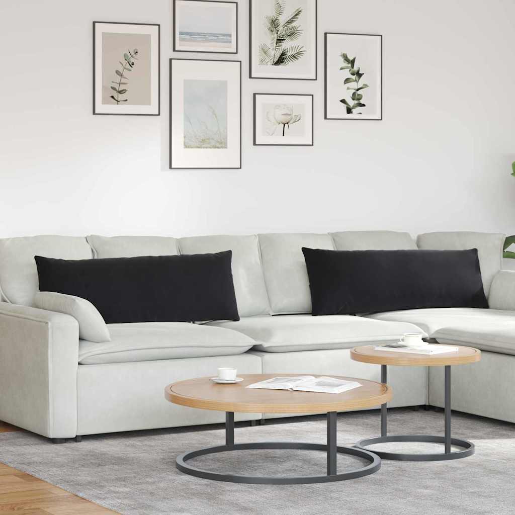 Sofapuder 2 pcs Sort 120 x 40 cm Velourstof