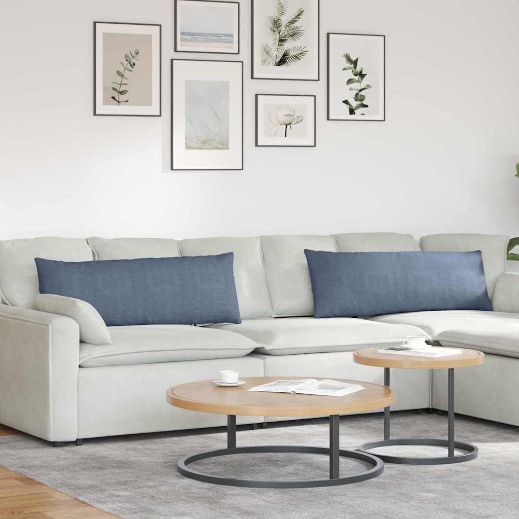 Sofapuder 2 pcs Blå 120 x 40 cm Velourstof