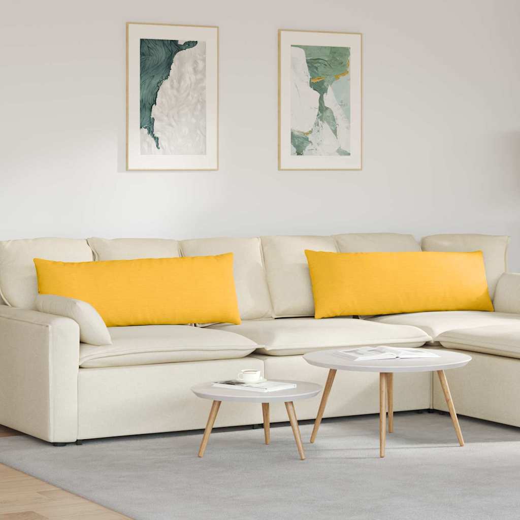 Sofapuder 2 pcs Lys Gul 120 x 40 cm Velourstof