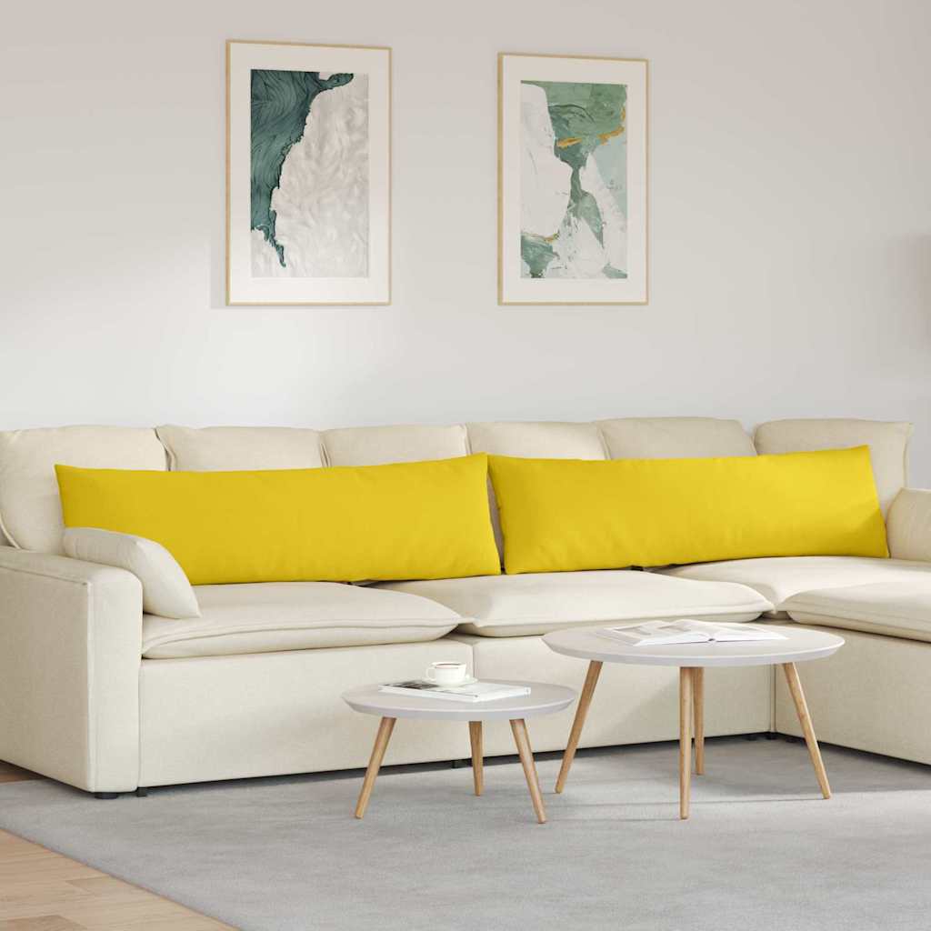 Sofapuder 2 pcs Lys Gul 145 x 40 cm Stof
