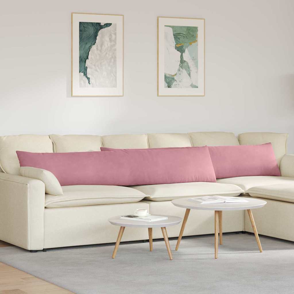 Sofapuder 2 pcs Lyserød 200 x 40 cm Velourstof