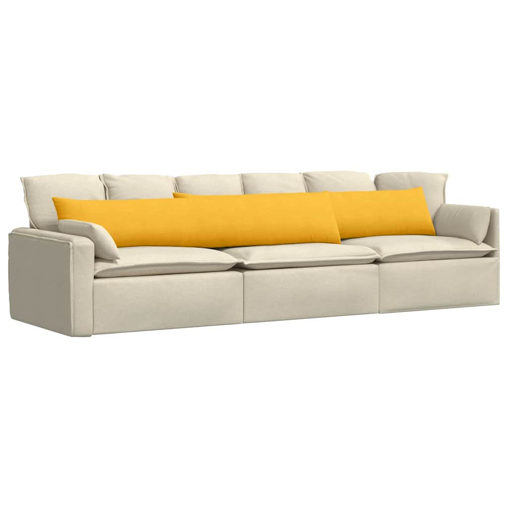 Sofapuder 2 pcs Lys Gul 200 x 40 cm Velourstof