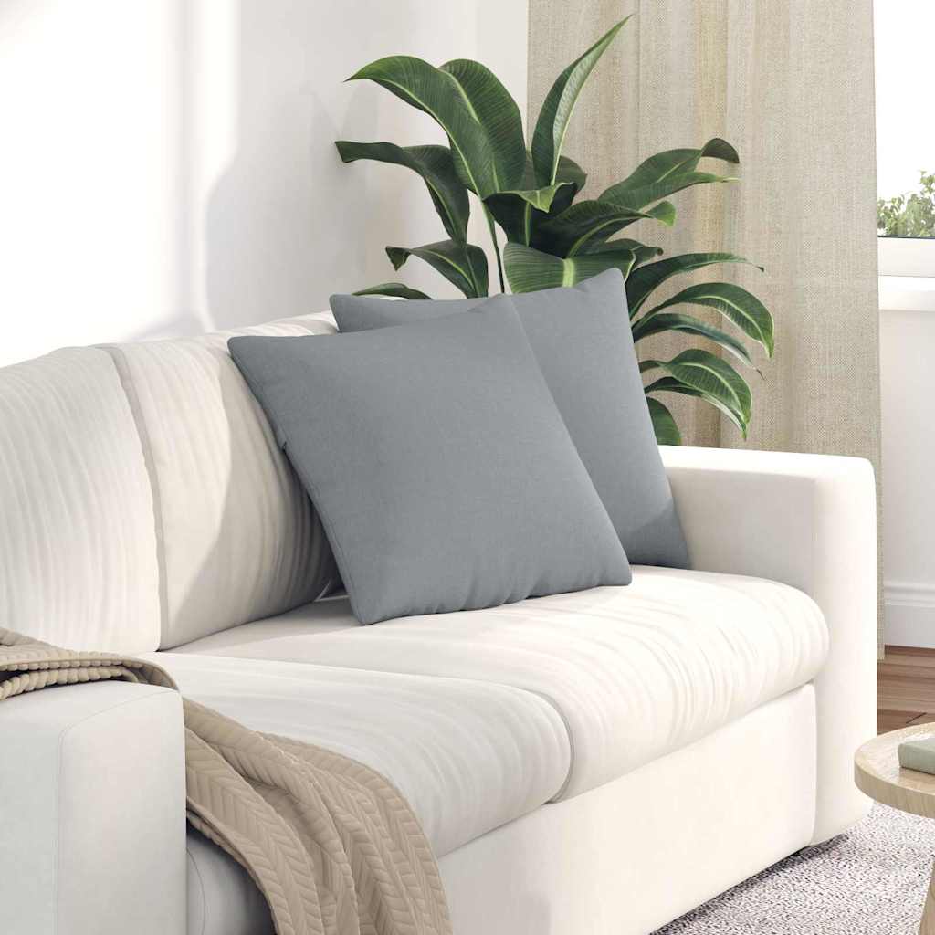 Sofapuder 2 pcs Lysegrå 45 x 45 cm Stof