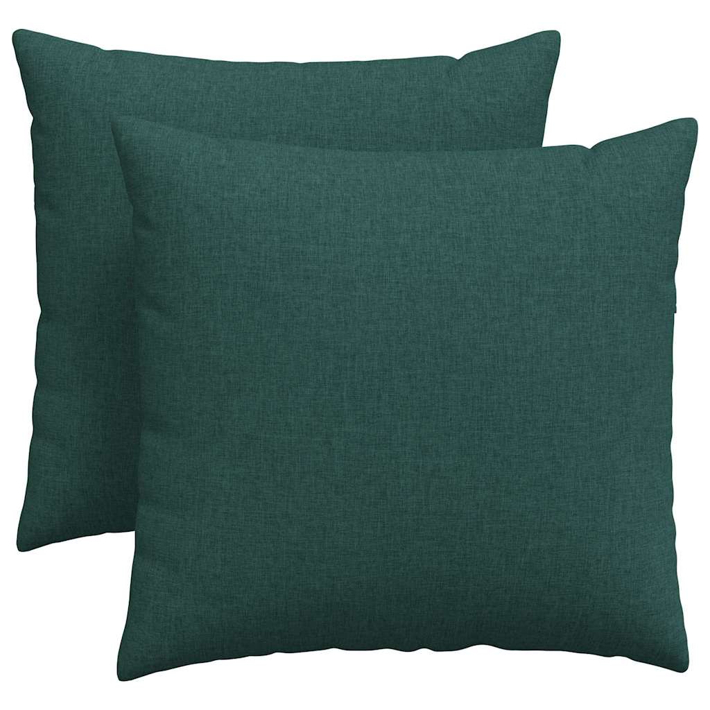 Sofapuder 2 pcs Mørkegrøn 45 x 45 cm Stof