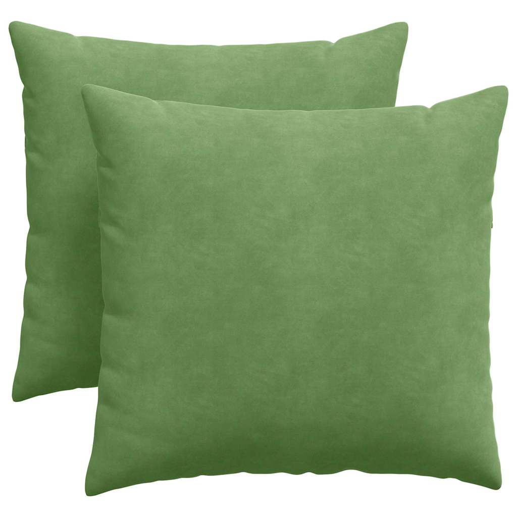 Sofapuder 2 pcs Lys grøn 45 x 45 cm Velourstof