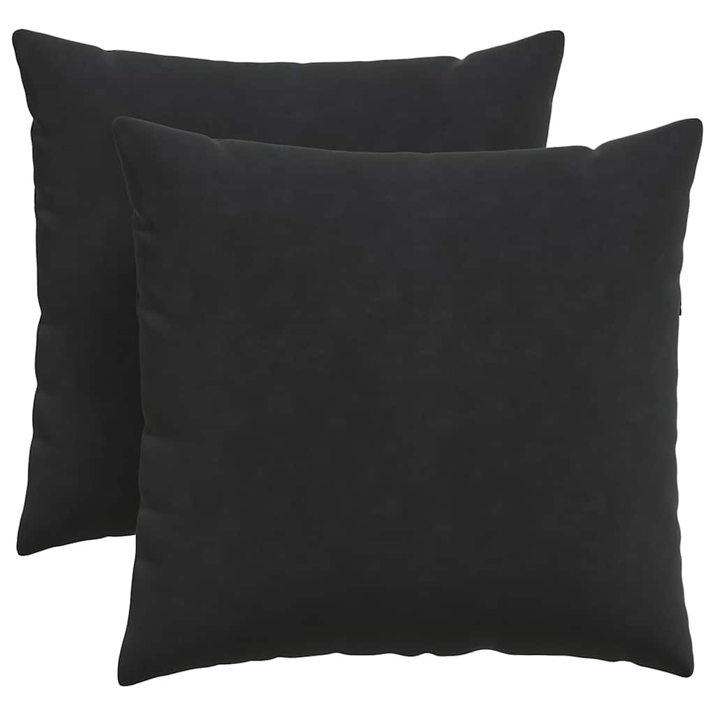 Sofapuder 2 pcs Sort 45 x 45 cm Velourstof