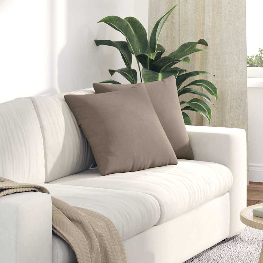 Sofapuder 2 pcs Gråbrun 45 x 45 cm Stof