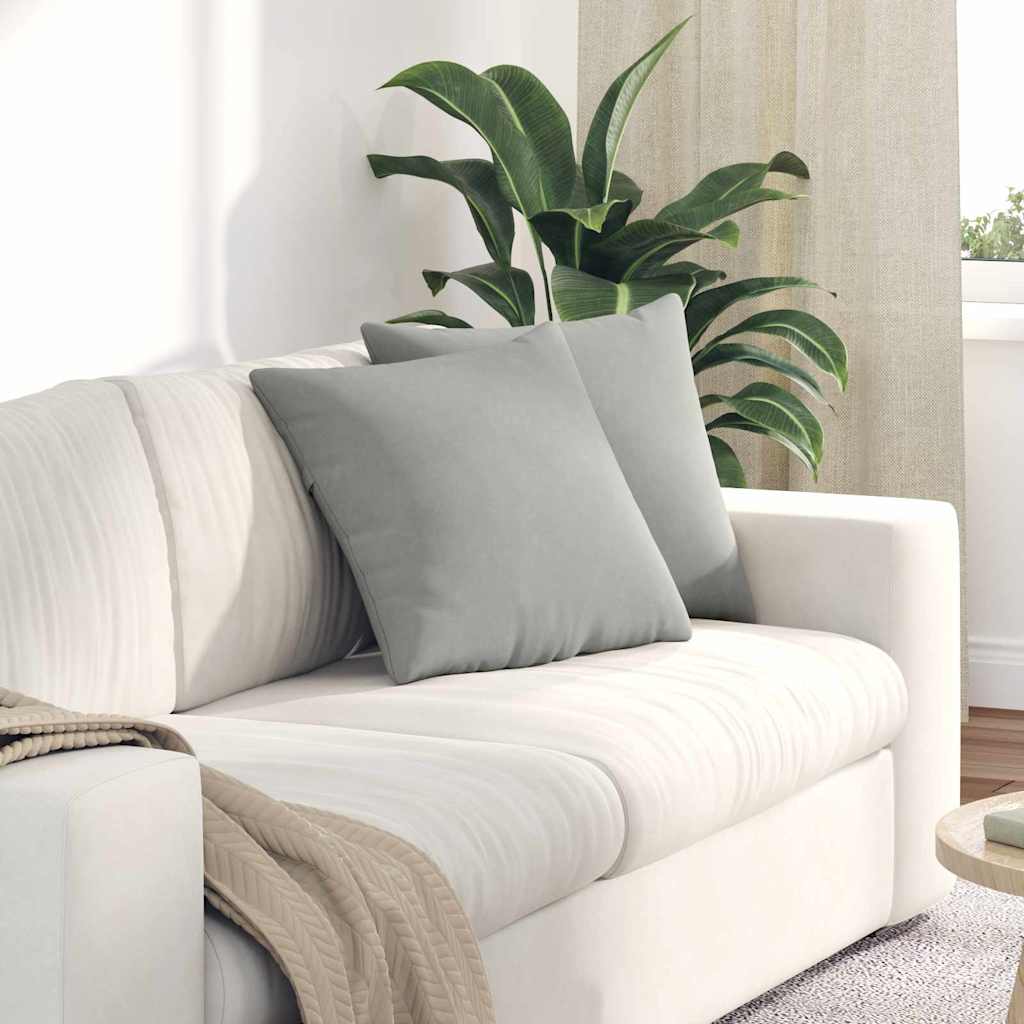 Sofapuder 2 pcs Lysegrå 45 x 45 cm Stof