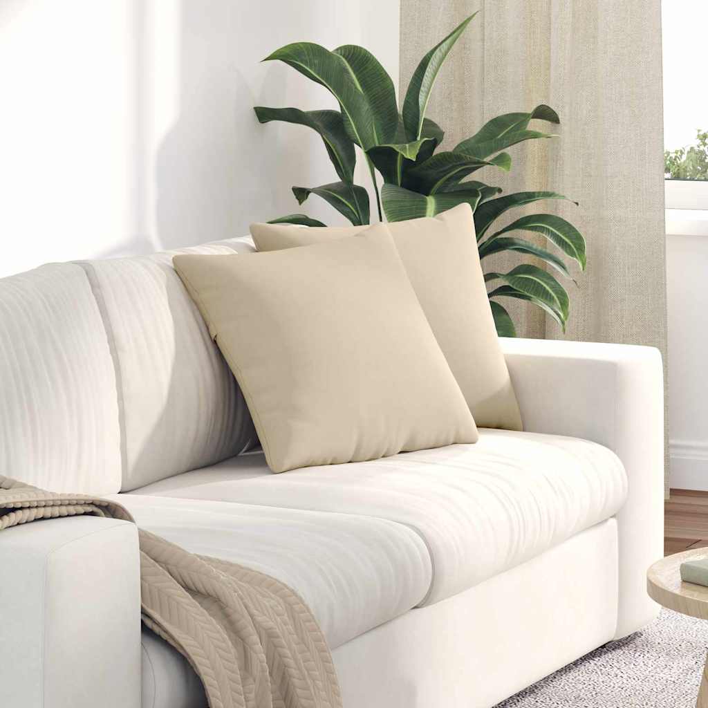 Sofapuder 2 pcs Creme 45 x 45 cm Stof