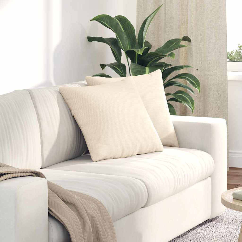 Sofapuder 2 pcs Creme 45 x 45 cm Velourstof