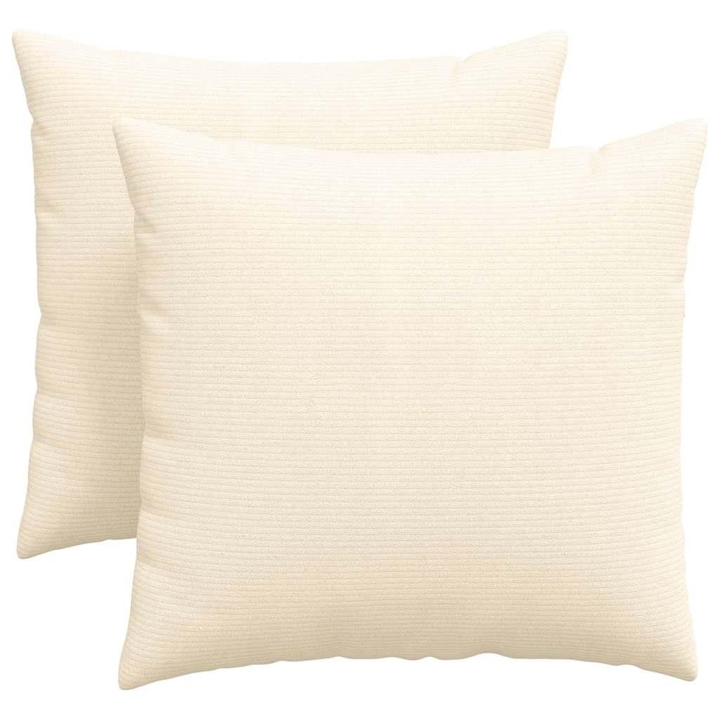 Sofapuder 2 pcs Creme 45 x 45 cm Velourstof