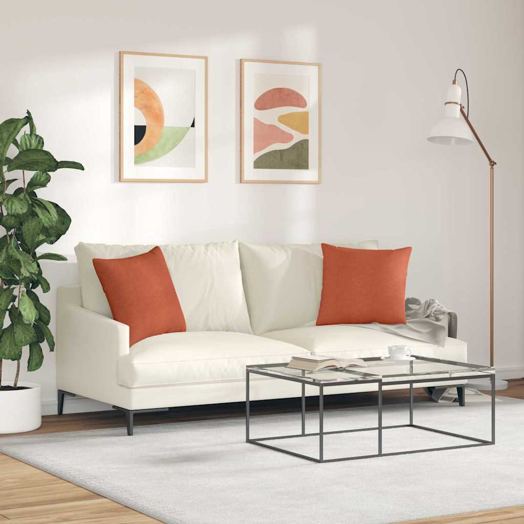Sofapuder 2 pcs Rød orange 45 x 45 cm Velourstof