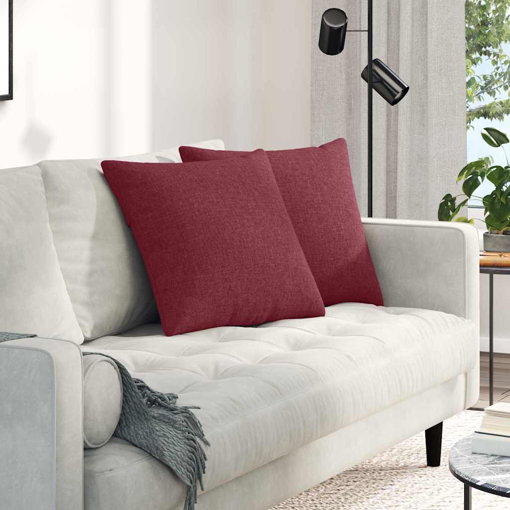 Sofapuder 2 pcs Vinrød 50 x 50 cm Stof