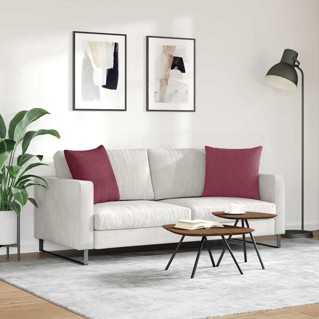 Sofapuder 2 pcs Vinrød 50 x 50 cm Stof