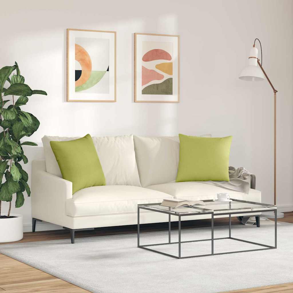 Sofapuder 2 pcs Lys grøn 50 x 50 cm Stof