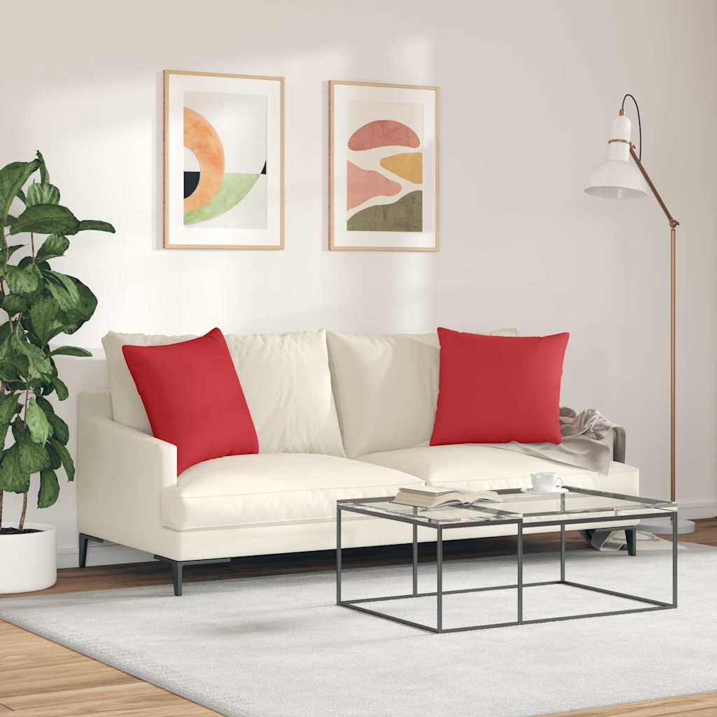 Sofapuder 2 pcs Rød 50 x 50 cm Stof