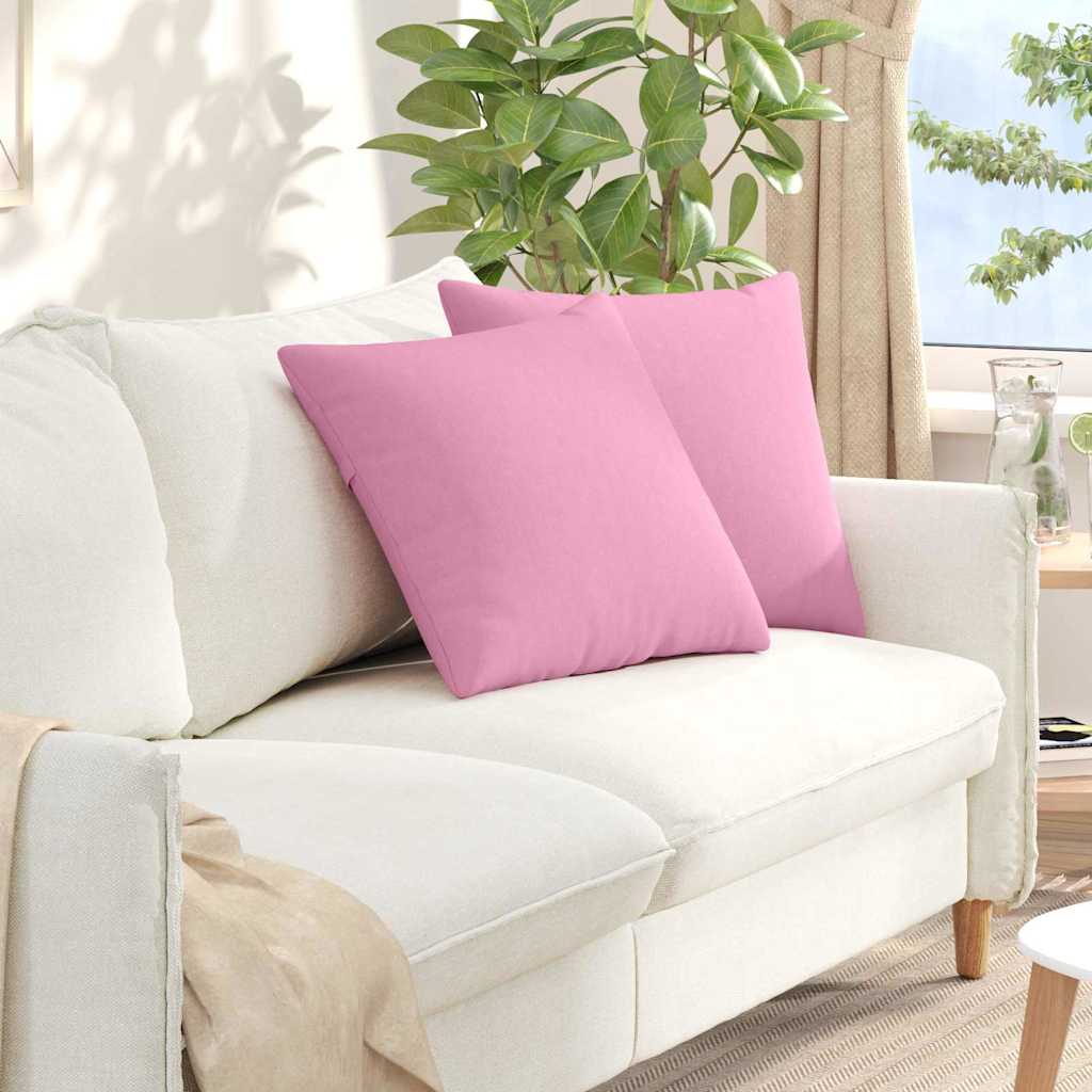 Sofapuder 2 pcs Lyserød 50 x 50 cm Stof