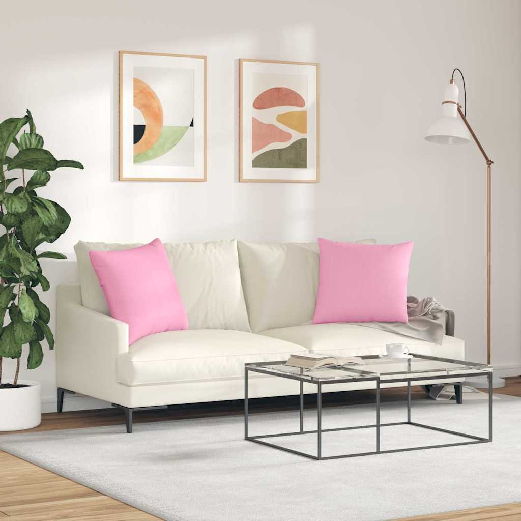 Sofapuder 2 pcs Lyserød 50 x 50 cm Stof