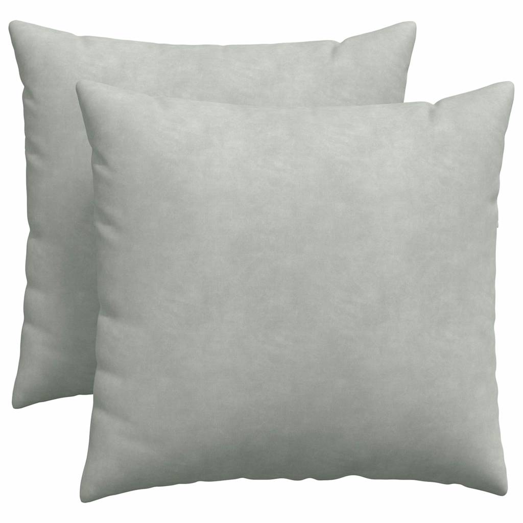 Sofapuder 2 pcs Lysegrå 50 x 50 cm Velourstof
