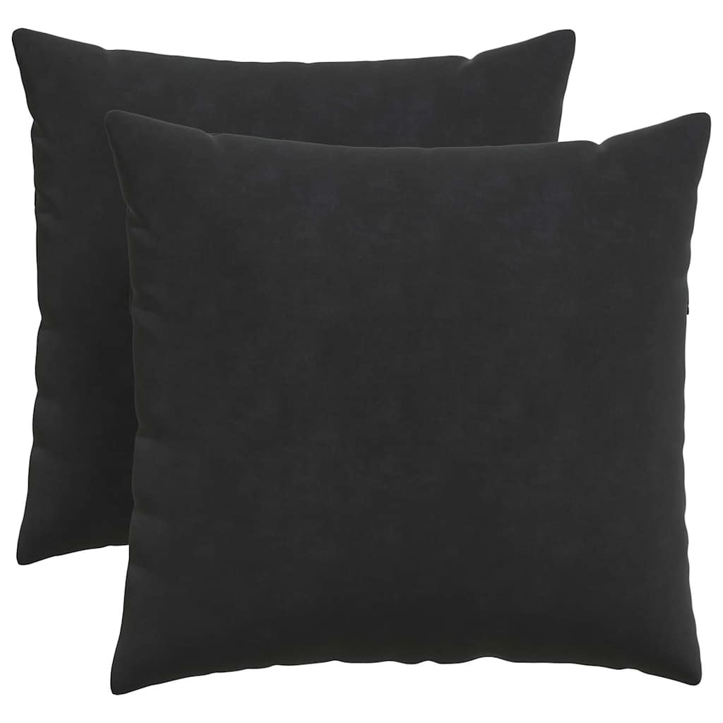 Sofapuder 2 pcs Sort 50 x 50 cm Velourstof