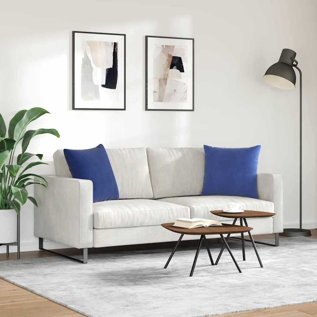 Sofapuder 2 pcs Politi blå 50 x 50 cm Velourstof