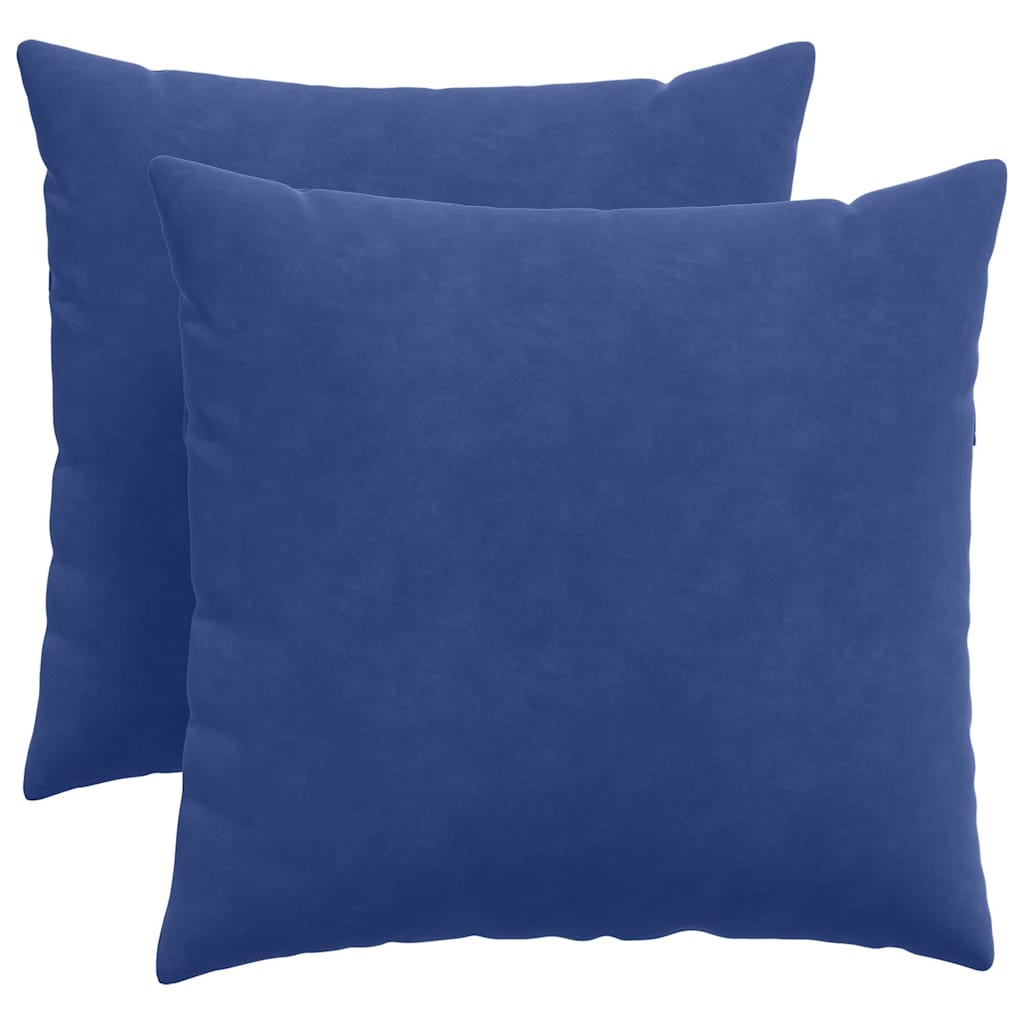 Sofapuder 2 pcs Politi blå 50 x 50 cm Velourstof