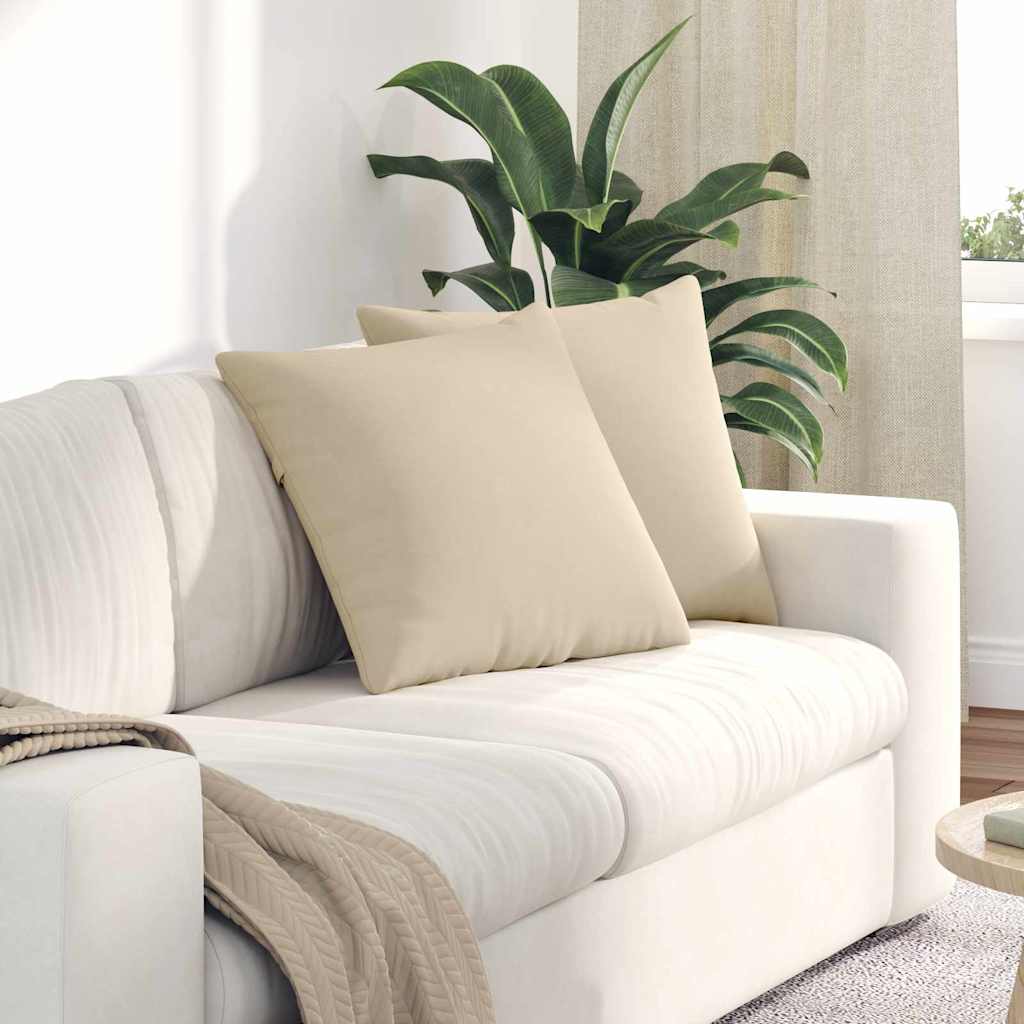 Sofapuder 2 pcs Creme 50 x 50 cm Stof