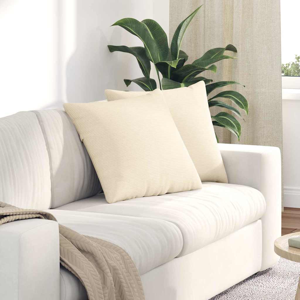 Sofapuder 2 pcs Creme 50 x 50 cm Velourstof
