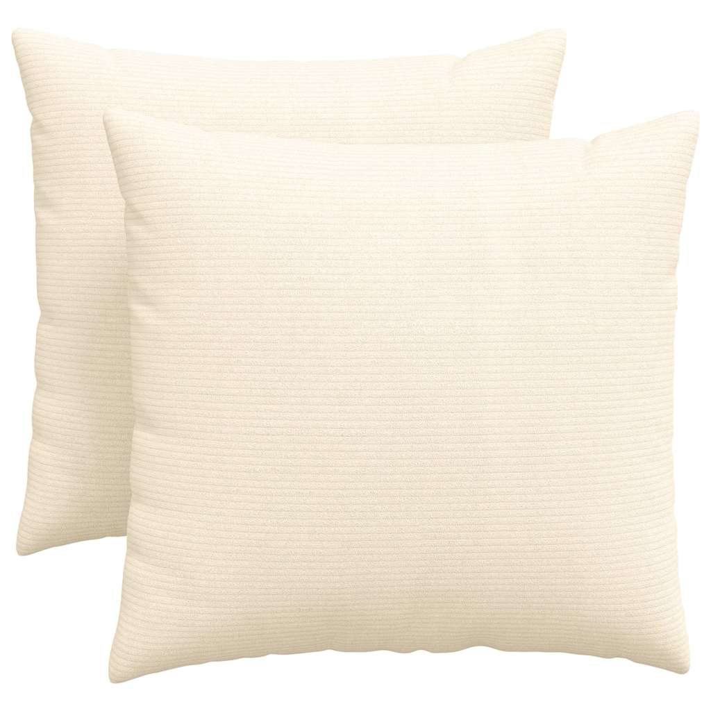 Sofapuder 2 pcs Creme 50 x 50 cm Velourstof