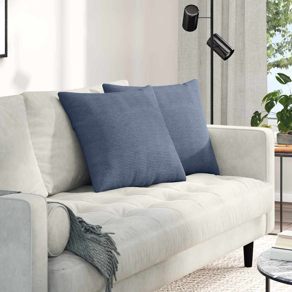 Sofapuder 2 pcs Blå 50 x 50 cm Velourstof