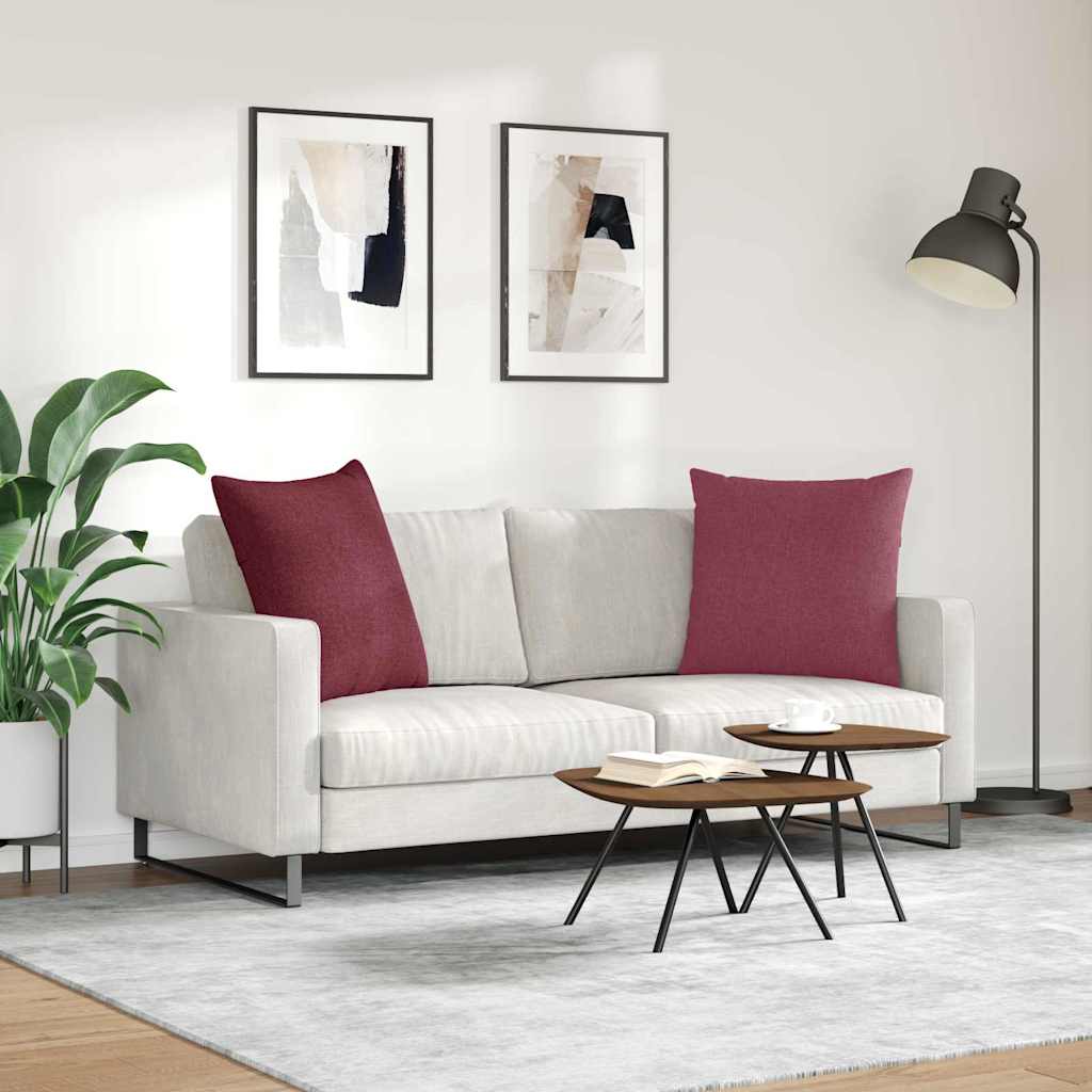 Sofapuder 2 pcs Vinrød 60 x 60 cm Stof