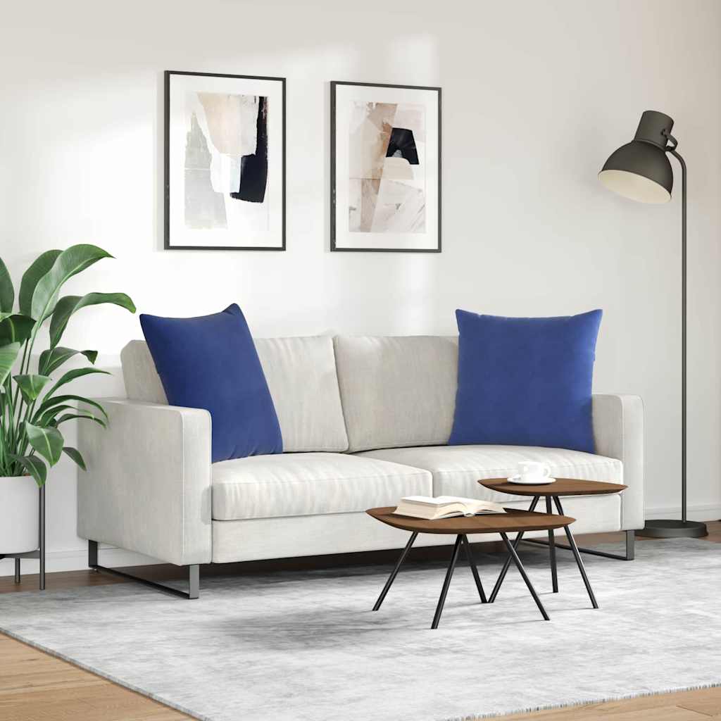 Sofapuder 2 pcs Politi blå 60 x 60 cm Velourstof