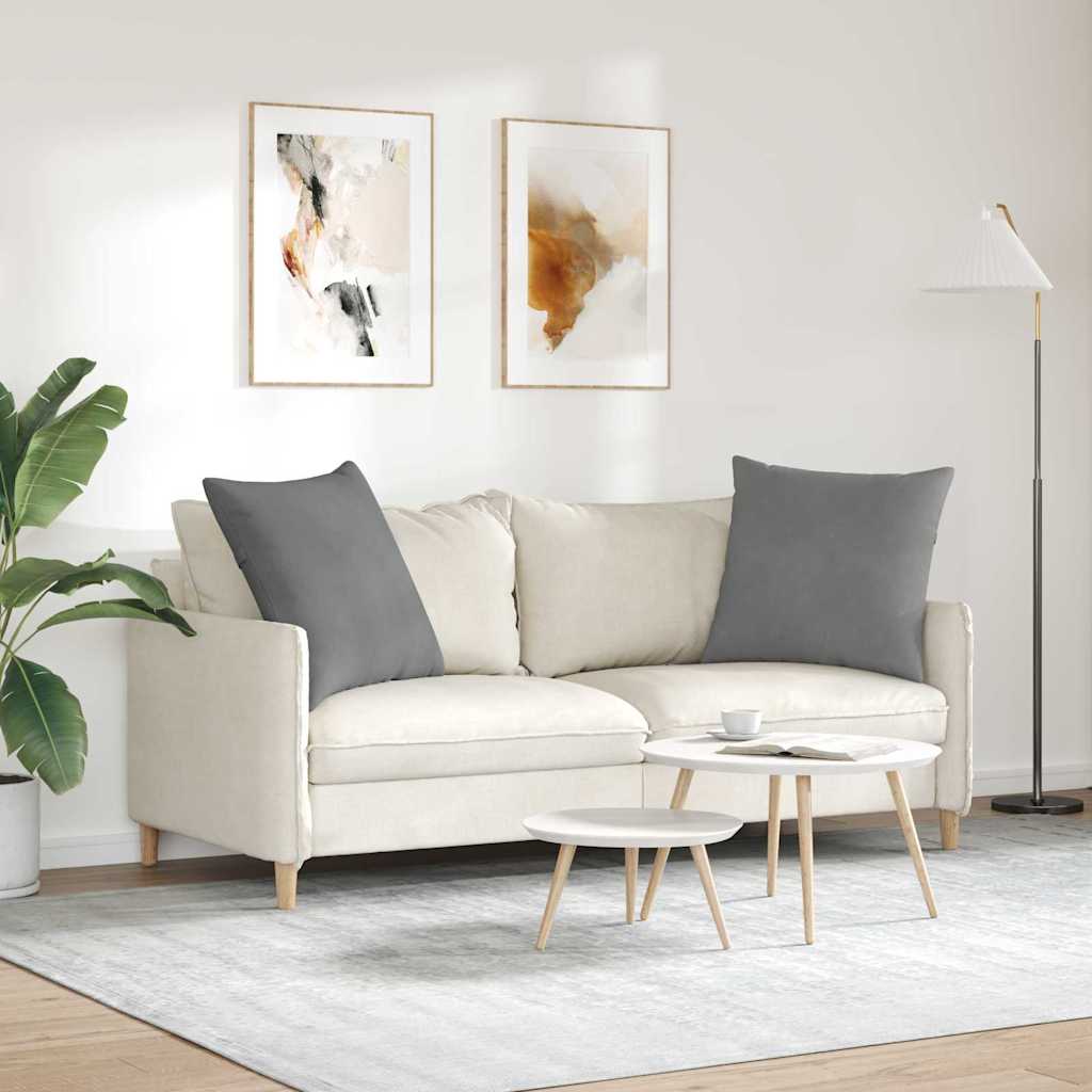 Sofapuder 2 pcs Mørkegrå 60 x 60 cm Stof