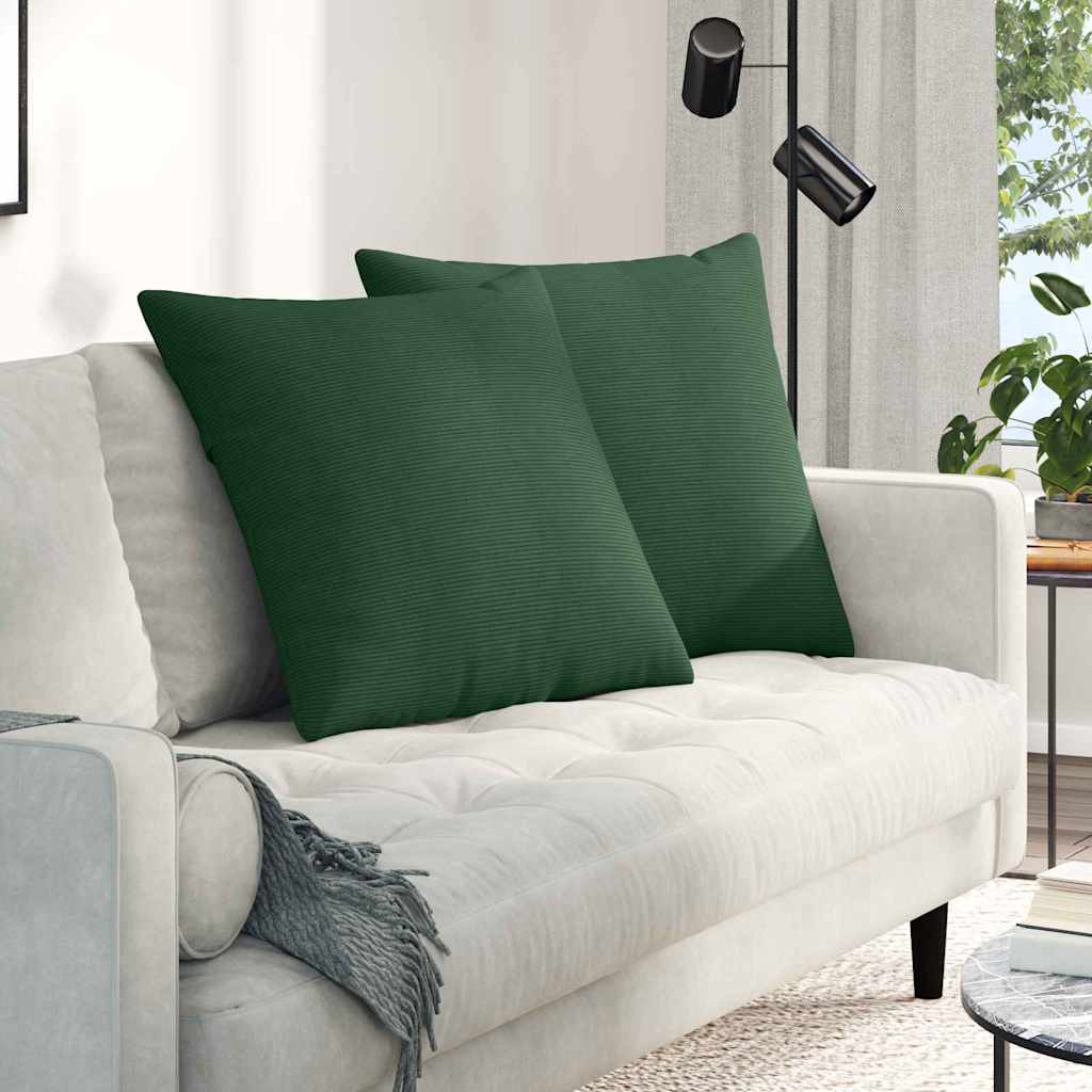 Sofapuder 2 pcs Mørkegrøn 60 x 60 cm Velourstof