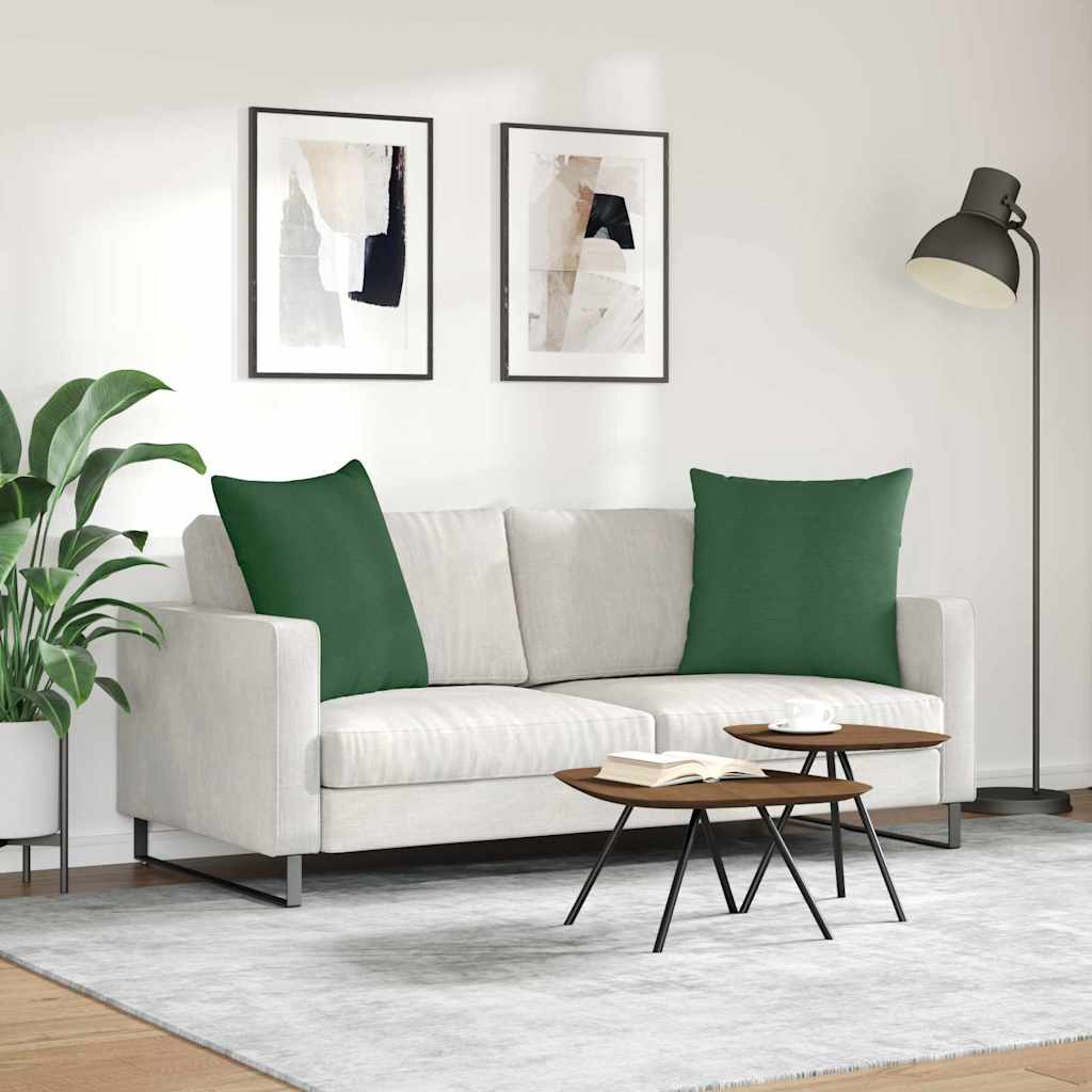 Sofapuder 2 pcs Mørkegrøn 60 x 60 cm Velourstof