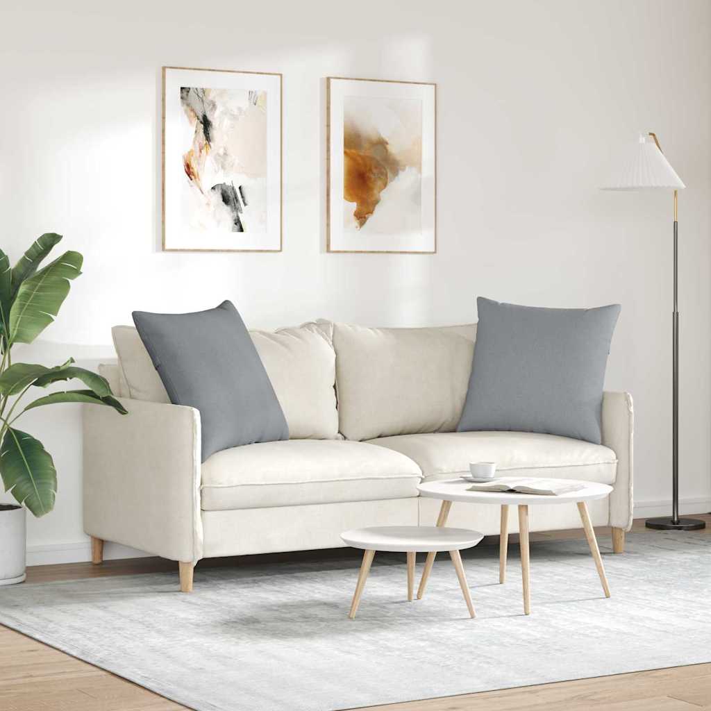 Sofapuder 2 pcs Lysegrå 80 x 80 cm Stof