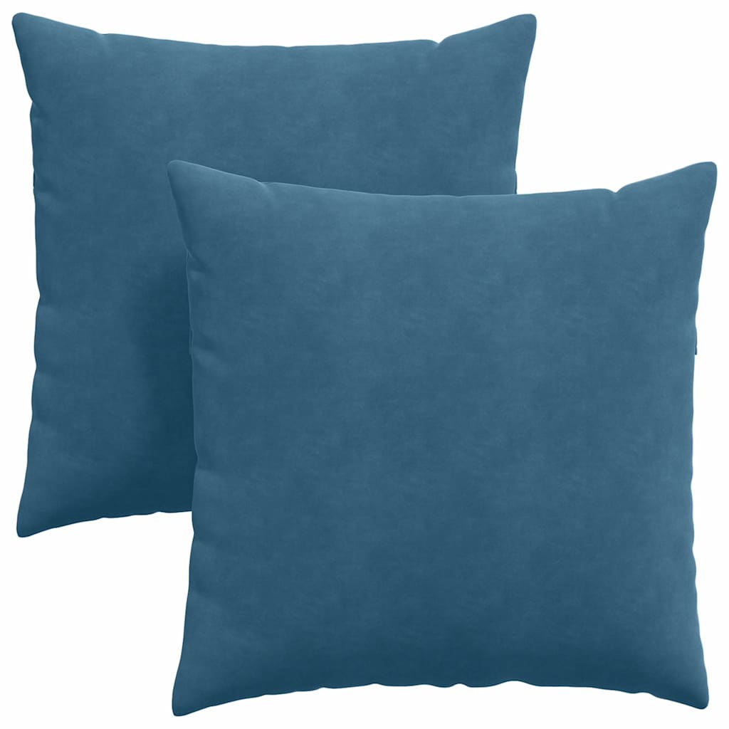 Sofapuder 2 pcs Blå 80 x 80 cm Velourstof