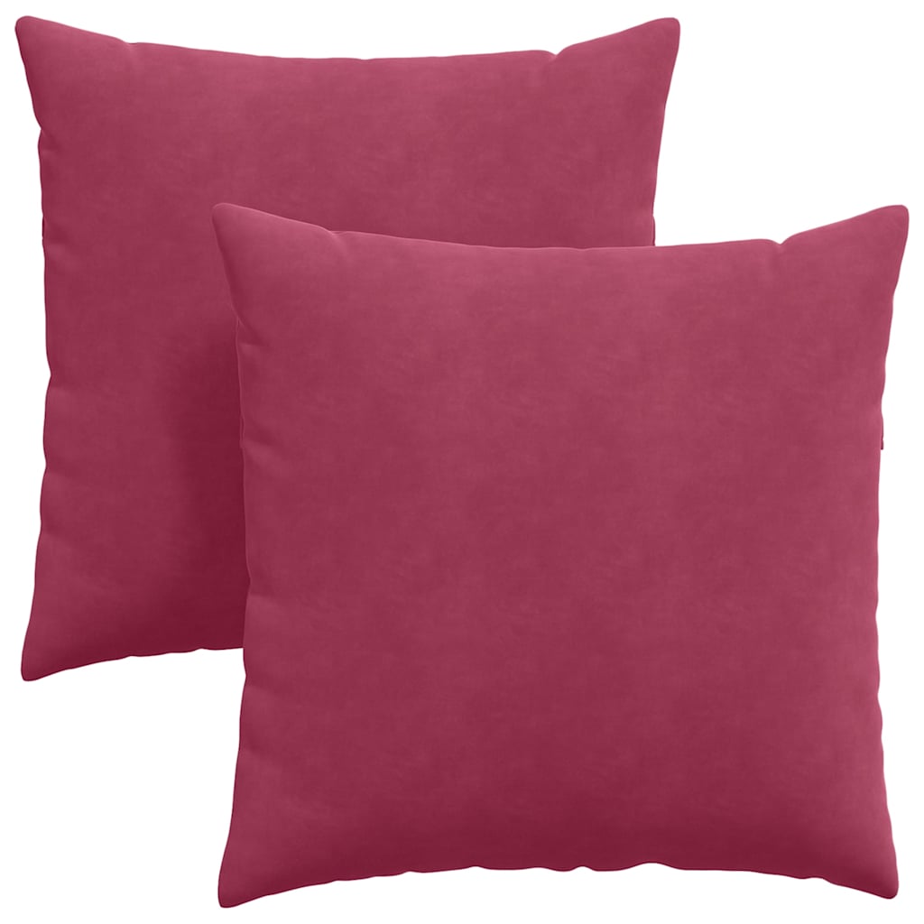 Sofapuder 2 pcs Vinrød 80 x 80 cm Velourstof