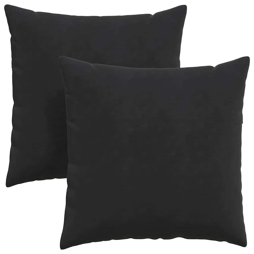 Sofapuder 2 pcs Sort 80 x 80 cm Velourstof