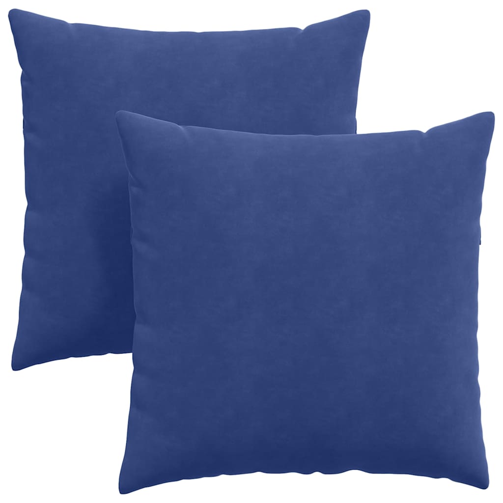 Sofapuder 2 pcs Politi blå 80 x 80 cm Velourstof