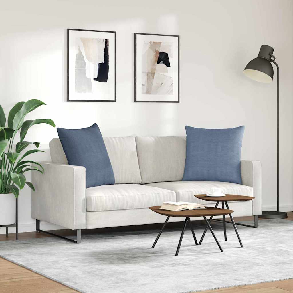 Sofapuder 2 pcs Blå 80 x 80 cm Velourstof