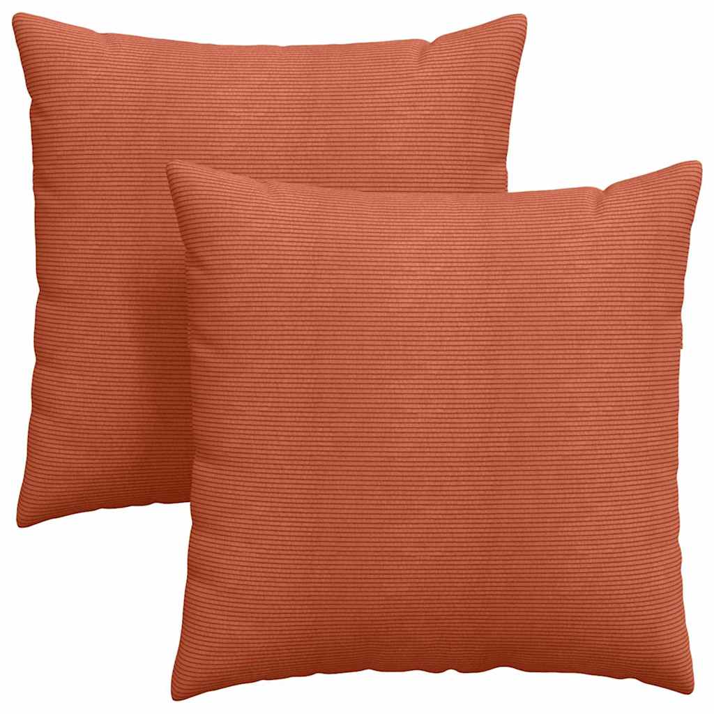 Sofapuder 2 pcs Rød orange 80 x 80 cm Velourstof