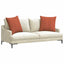 Sofapuder 2 pcs Rød orange 80 x 80 cm Velourstof