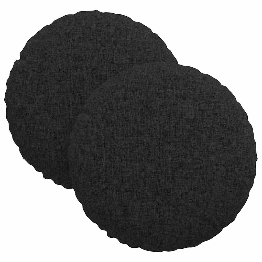 Sædepuder 2 pcs Sort Ø30 x 13 cm Stof