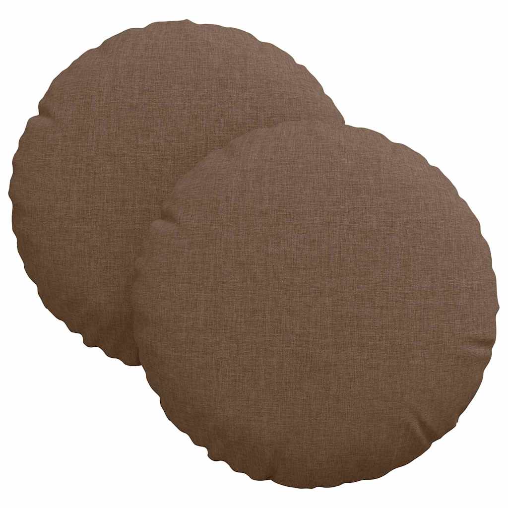 Sædepuder 2 pcs Brun Ø30 x 13 cm Stof