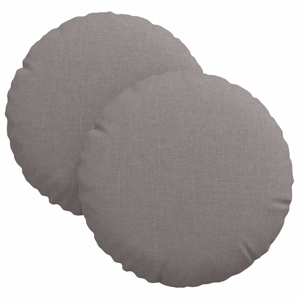 Sædepuder 2 pcs Gråbrun Ø30 x 13 cm Stof