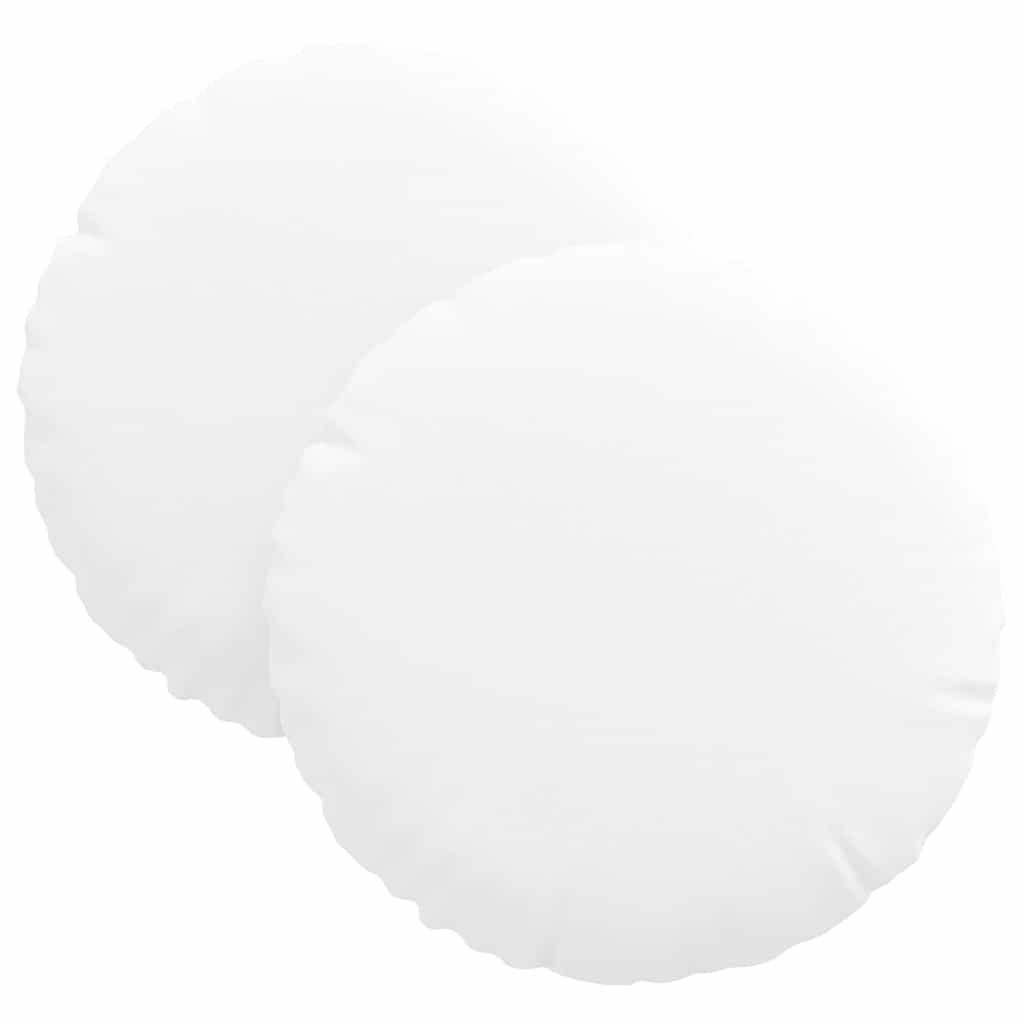 Sædepuder 2 pcs Hvid Ø30 x 13 cm Stof